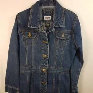 Eldorado Women's Denim Long Button Up Blue Jean Jacket Size M Medium